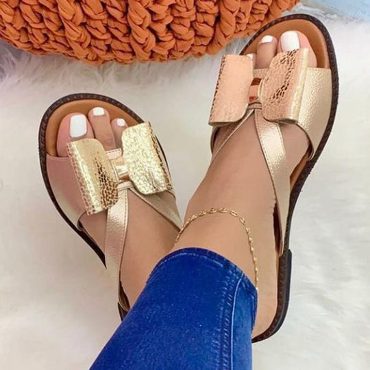 Heidi-Mode | Offene Ballerinas mit Schleife