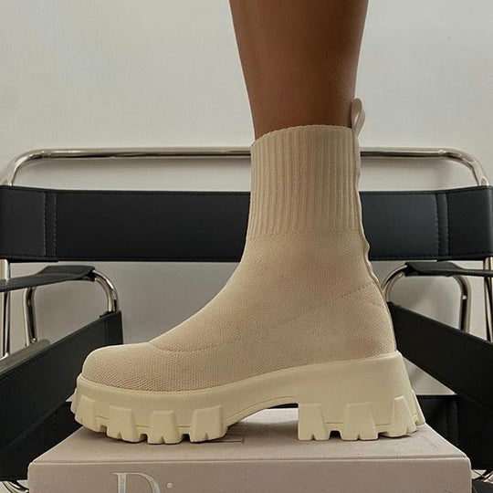 Heidi-Mode | Lässige Rutschfest Dickes Sohle Socken Stiefel