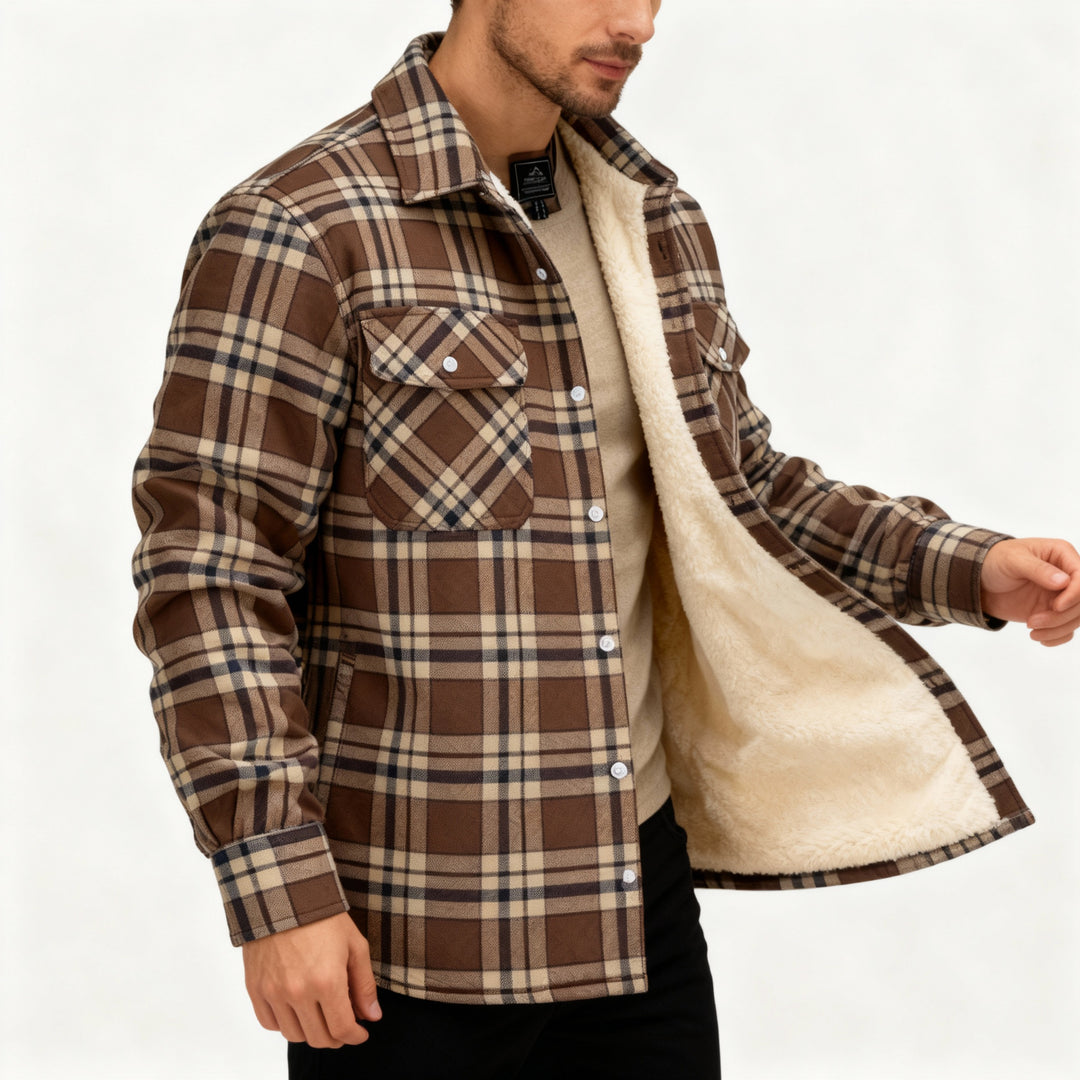 Heidi-Mode | Fleecegefütterte Karierte Jacke – Warm & Stilvoll