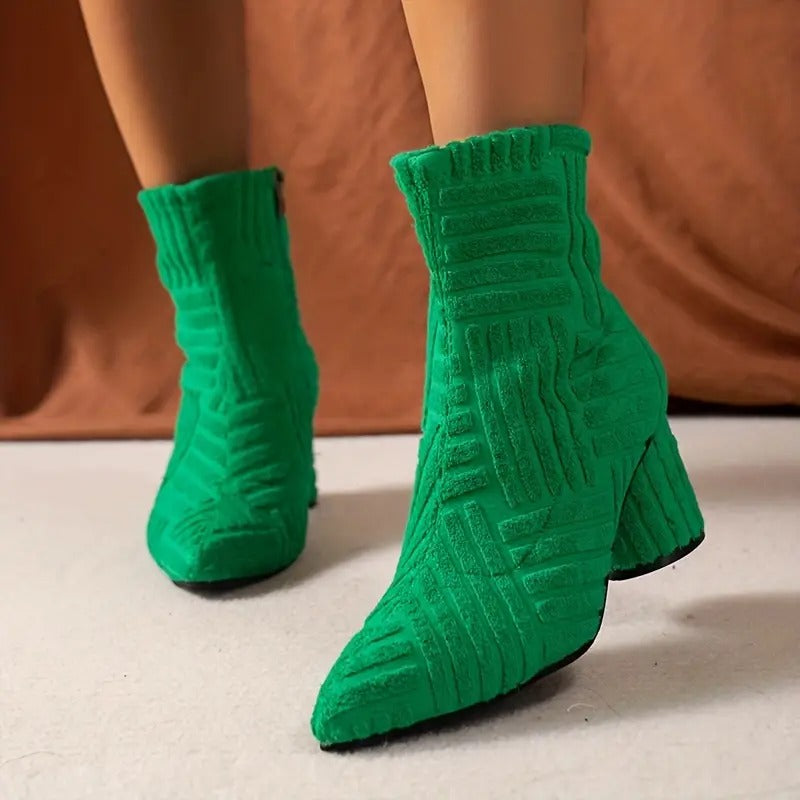 Heidi-Mode | Elegante Einfarbige Schuhe Mit Dickem Absatz