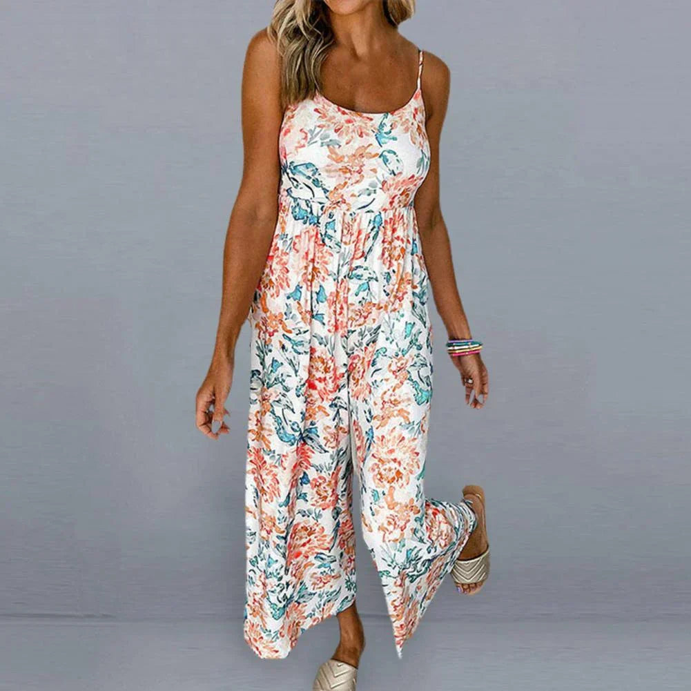 Eleganter Damen Jumpsuit mit Blumenmuster