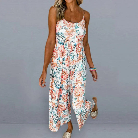 Eleganter Damen Jumpsuit mit Blumenmuster