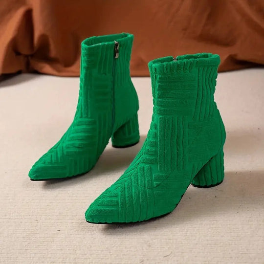 Heidi-Mode | Elegante Einfarbige Schuhe Mit Dickem Absatz