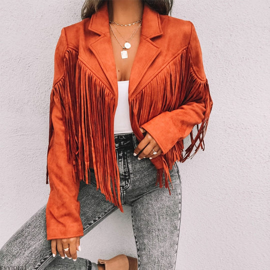 Heidi-Mode | Mode Wildleder Fransenjacke