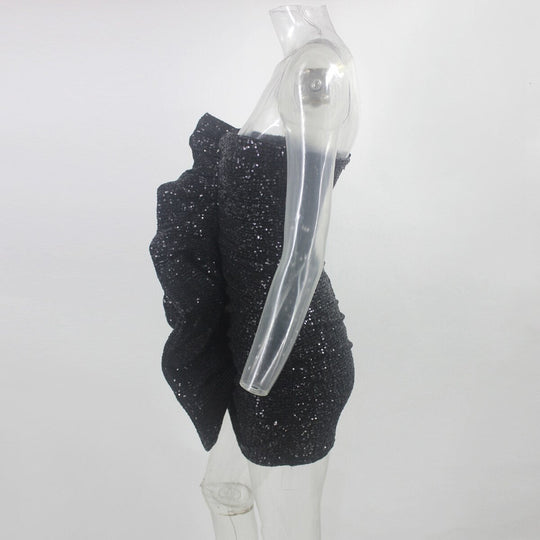 Heidi-Mode | Body Rüsche Pailletten Strapless Mini Kleider