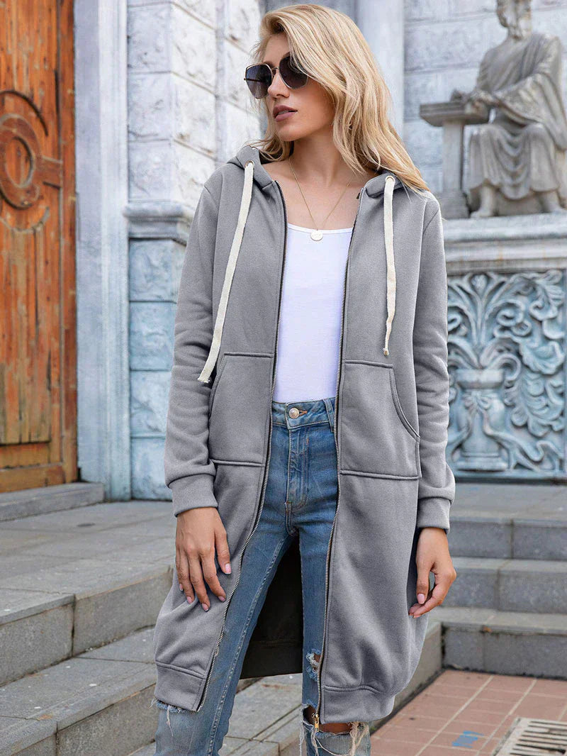 Heidi-Mode | Chic lange Sweatshirtjacke