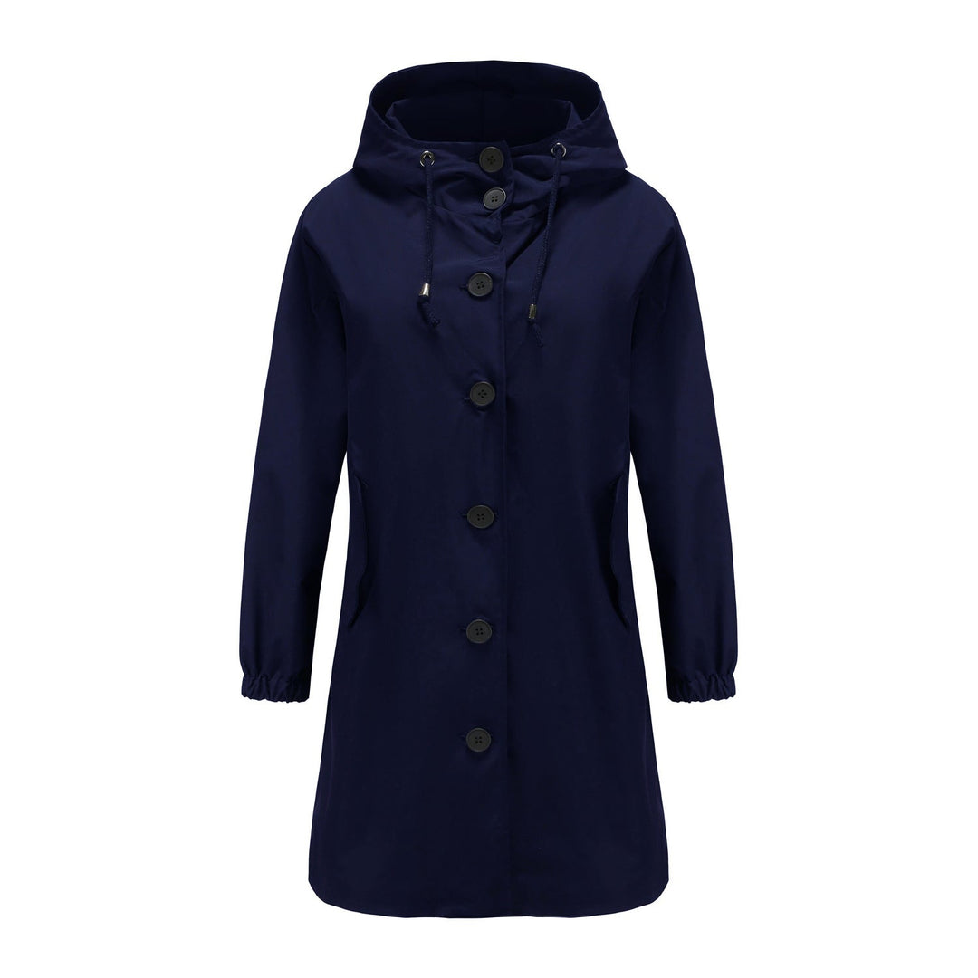 Damen-Windbreaker-Trenchcoat mit einreihigem Design