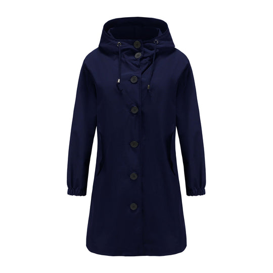 Damen-Windbreaker-Trenchcoat mit einreihigem Design