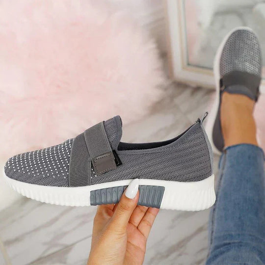 Heidi-Mode | Orthopädische Slip on Damenschuhe mit Klettverschluss