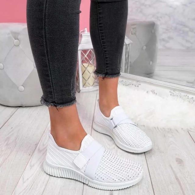 Heidi-Mode | Slip-On Sneakers mit Klettverschluss Bequeme Schuhe Zum Laufen