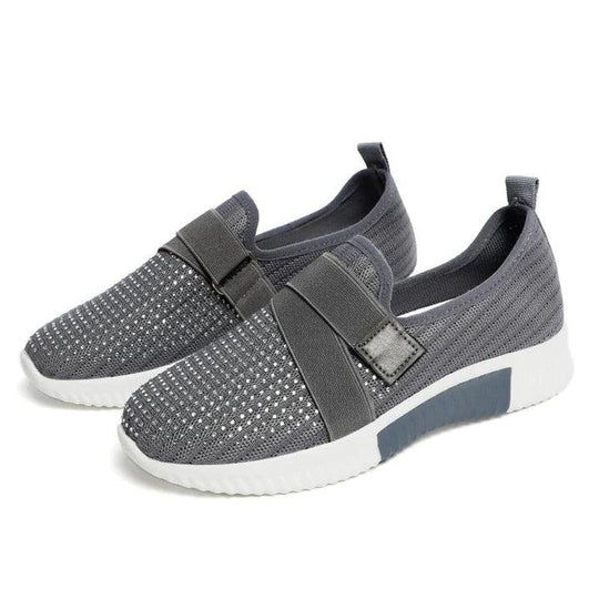 Heidi-Mode | Slip-On Sneakers mit Klettverschluss Bequeme Schuhe Zum Laufen