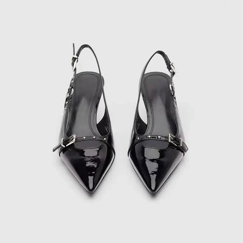 Heidi-Mode | Hochhackige Sandalen Schnalle Punk Stil Stiletto Spitz Zehe Sexy Mode Damen Schuhe Luxus Sandalen Damen Designer