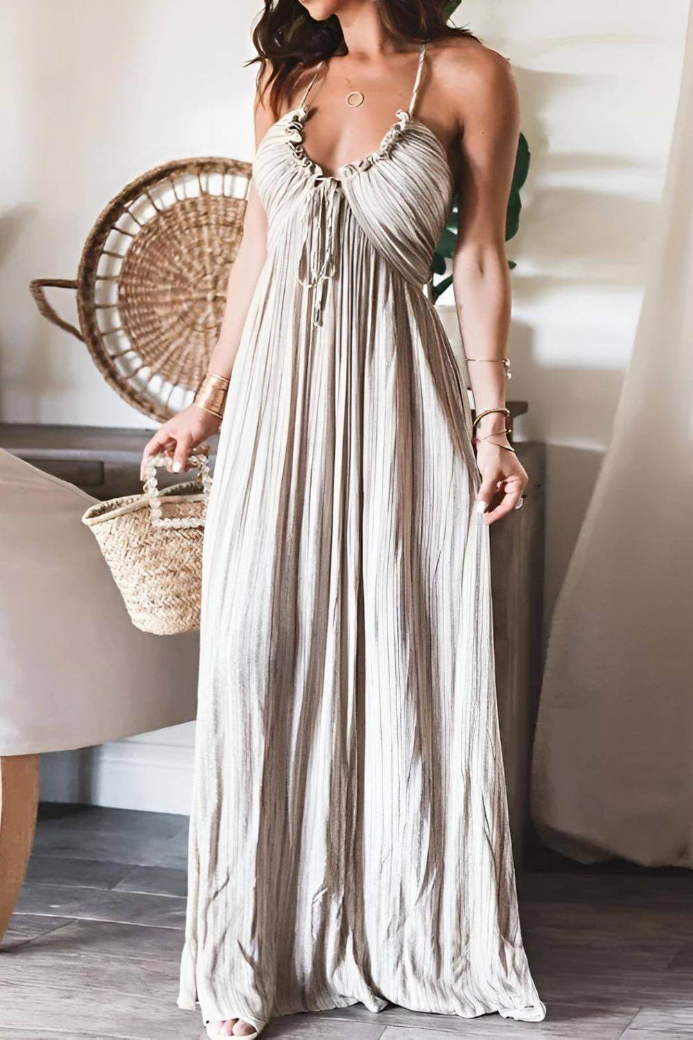Heidi-Mode | Flirty Halsansatz Maxi Kleid