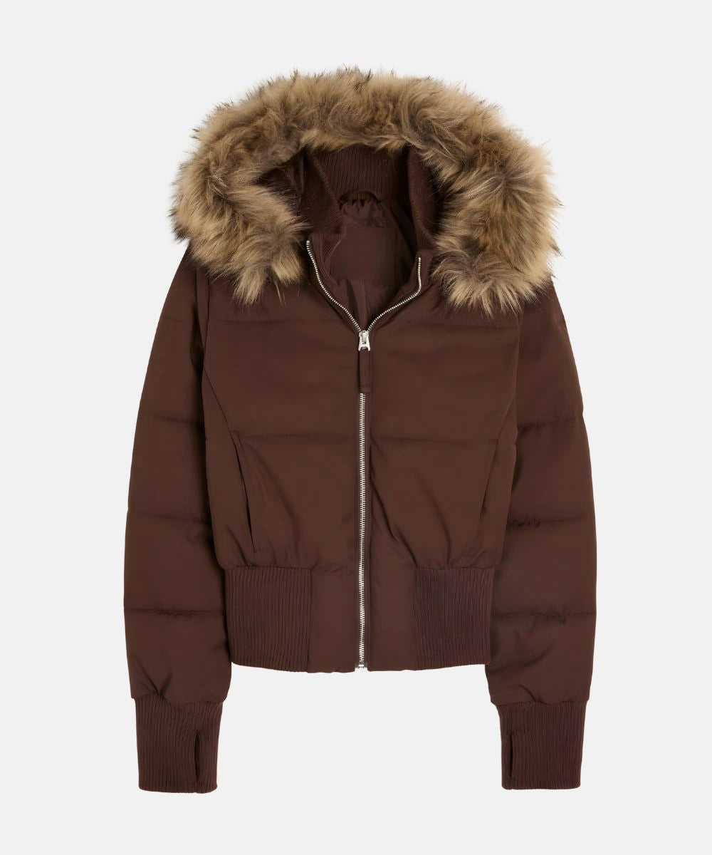 Damen Gesteppt Winterjacke mit Warm & Abnehmbarer Kapuze | Heidi-Mode