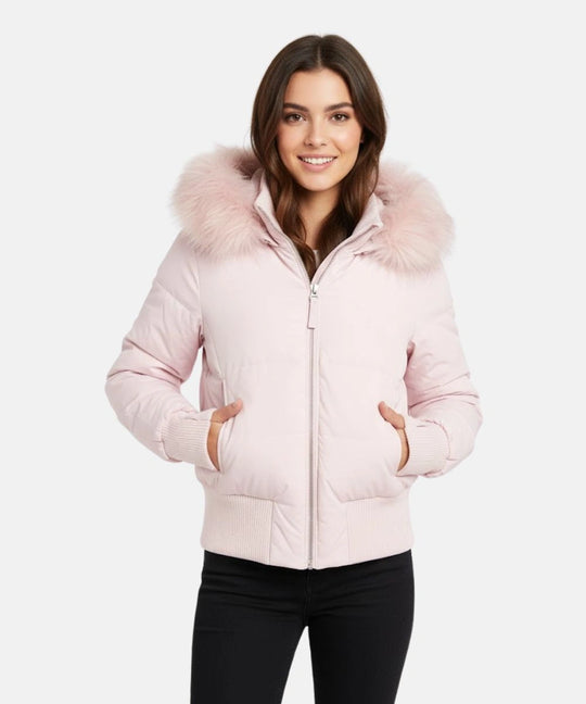 Damen Gesteppt Winterjacke mit Warm & Abnehmbarer Kapuze | Heidi-Mode