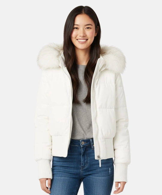 Damen Gesteppt Winterjacke mit Warm & Abnehmbarer Kapuze | Heidi-Mode