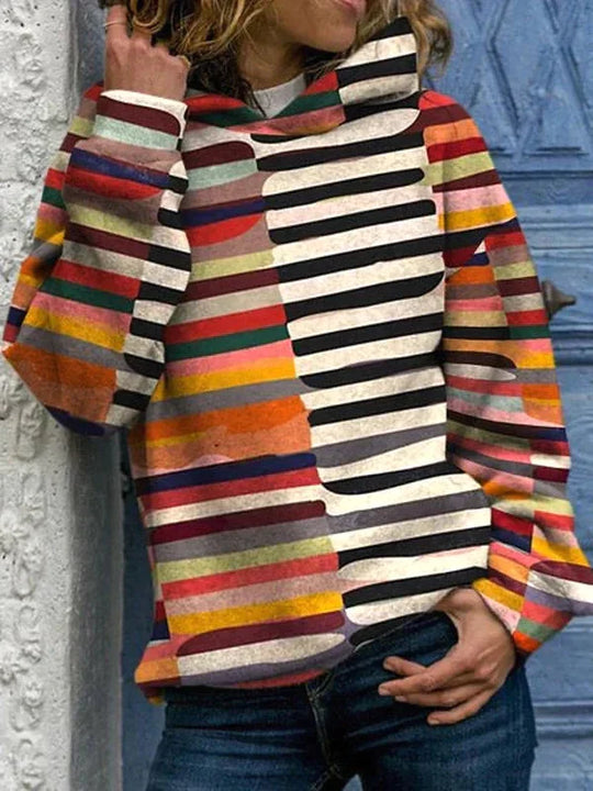 Heidi-Mode | Bunte Gestreifte Pullover mit Futter
