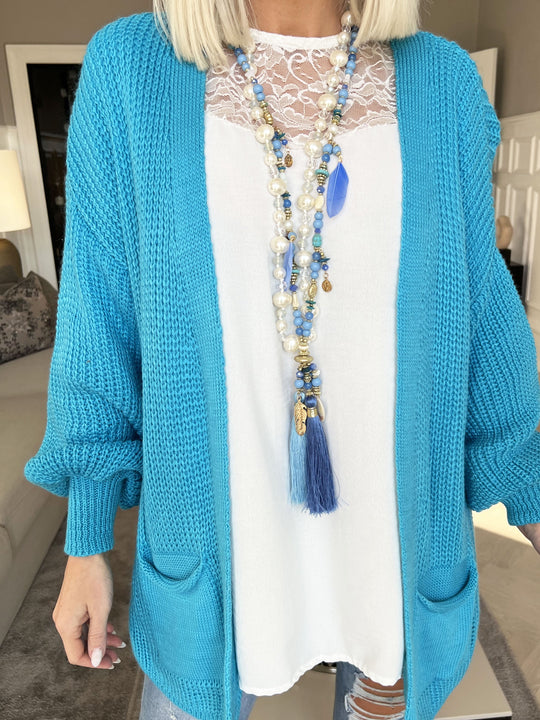 Heidi-Mode | Kurze Strickjacke mit Ballonärmeln