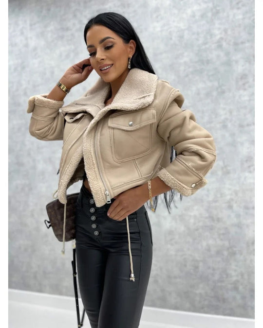 Heidi-Mode | Biker Lederjacke Mit Fell Für Frauen Perfekt Für Heidi-Mode | Days