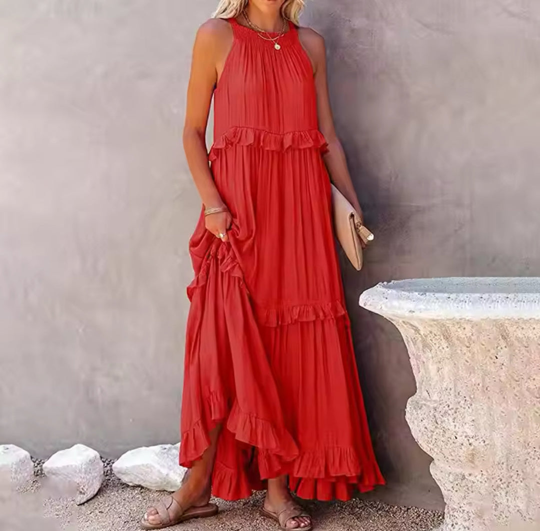 Ärmelloses Sommerkleid mit Bauchabdeckung