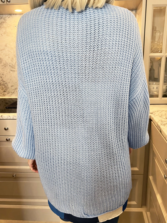 Heidi-Mode | Kurze Strickjacke mit Ballonärmeln