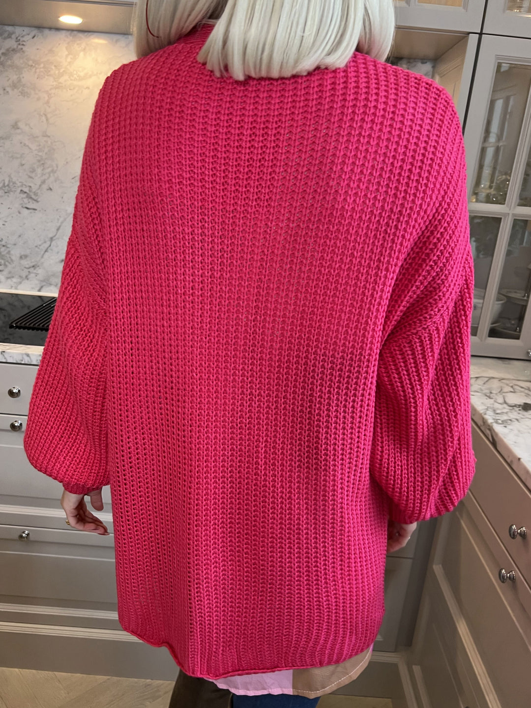 Heidi-Mode | Kurze Strickjacke mit Ballonärmeln