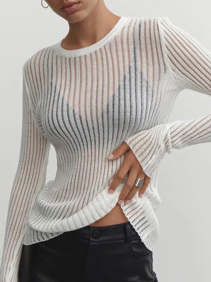 Elegantes gestreiftes durchsichtiges Top