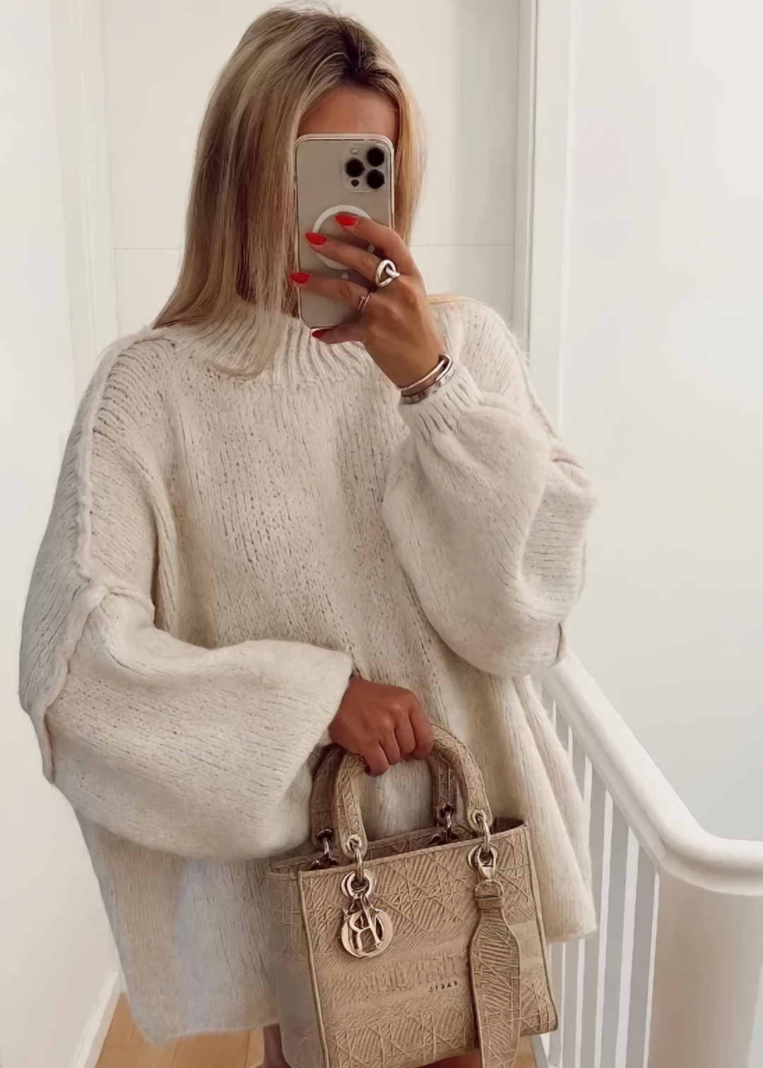 Heidi-Mode | Oversized Gestrickter O-Hals Pullover