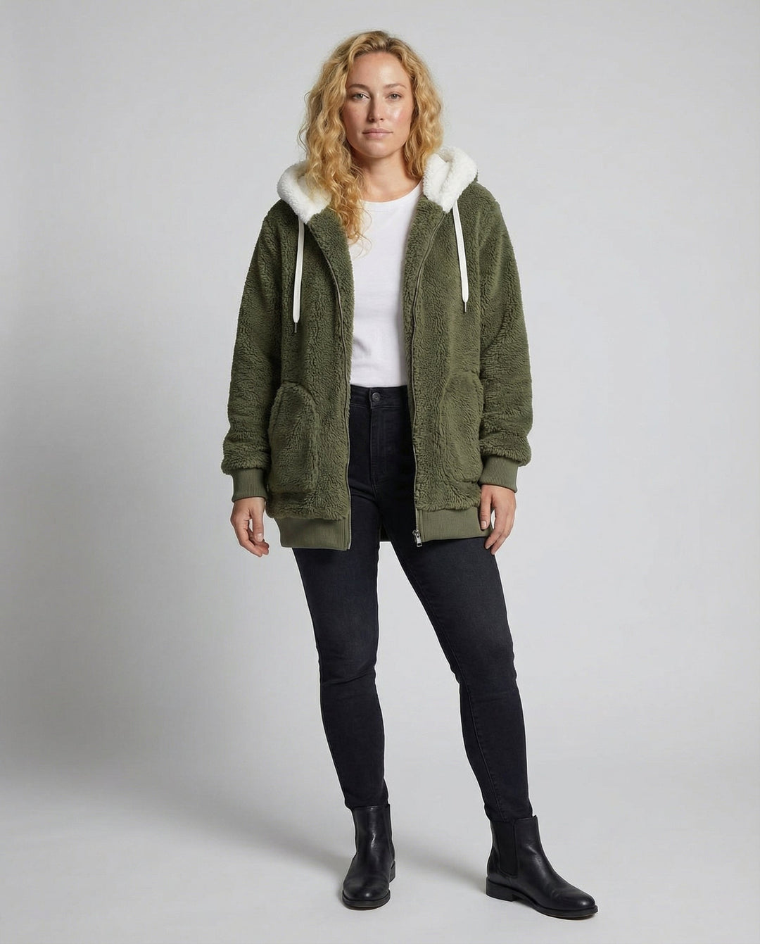 Übergroße Teddyjacke Damen | Heidi-Mode