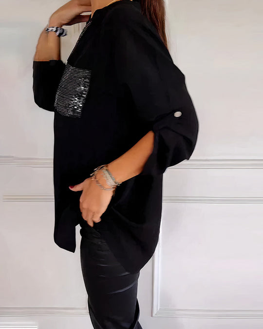 Heidi-Mode | Lässiges Geknotetes Top mit Pailletten