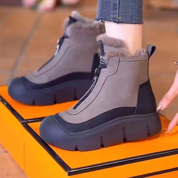 Heidi-Mode | Damen Wasserdichte Warme Reißverschluss Schneestiefel