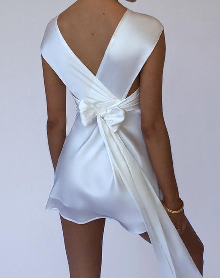 Heidi-Mode | Satin Hollow Bandage Mini Kleider