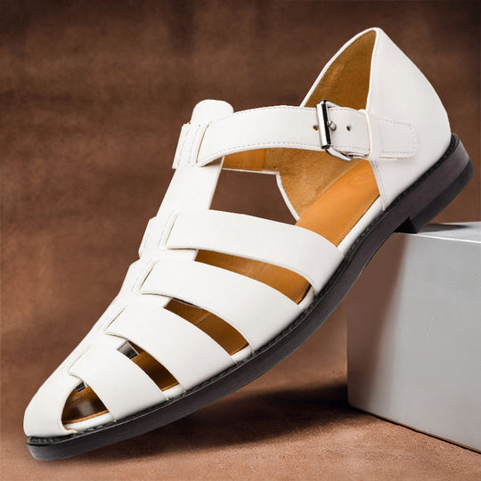 Heidi-Mode | Weiße Ledersandalen
