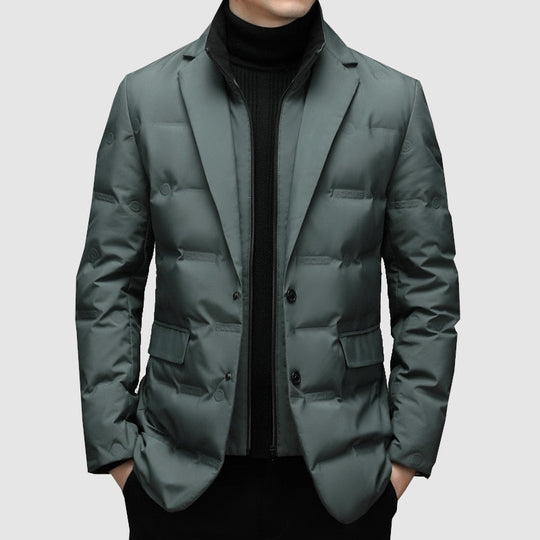 Heidi-Mode | Herren Winter Puffer-Jacke - Blazer-Stil mit gesteppten Einsätzen
