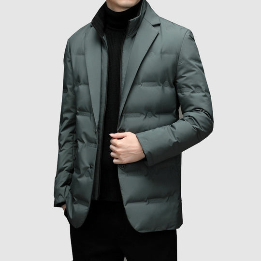 Heidi-Mode | Herren Winter Puffer-Jacke - Blazer-Stil mit gesteppten Einsätzen