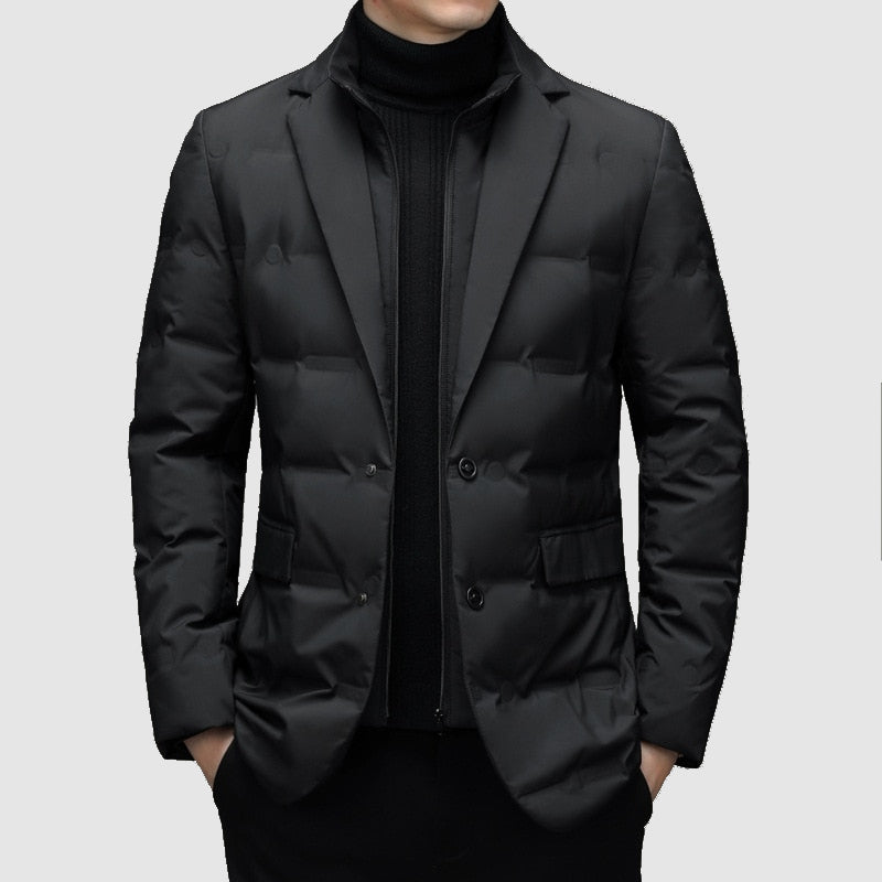 Heidi-Mode | Herren Winter Puffer-Jacke - Blazer-Stil mit gesteppten Einsätzen