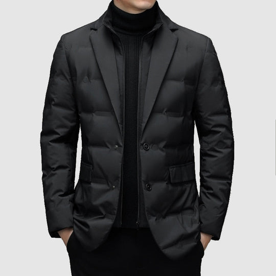 Heidi-Mode | Herren Winter Puffer-Jacke - Blazer-Stil mit gesteppten Einsätzen