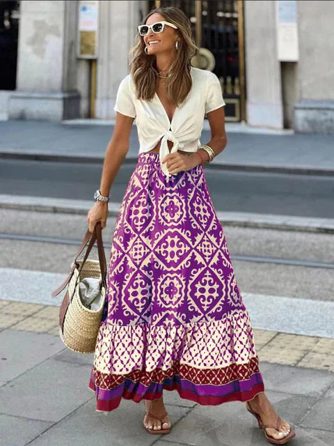 Heidi-Mode | Langer Sommerrock Im Retro Boho-Stil