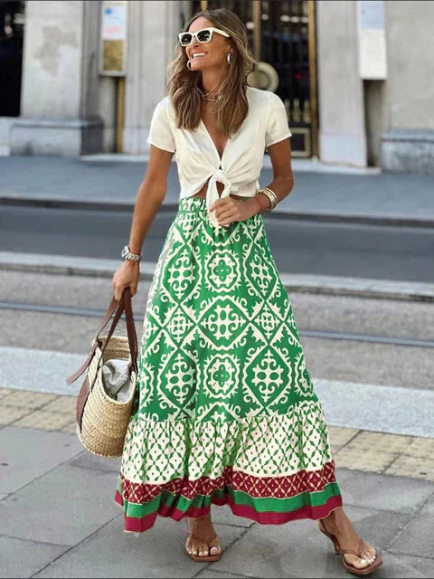 Heidi-Mode | Langer Sommerrock Im Retro Boho-Stil