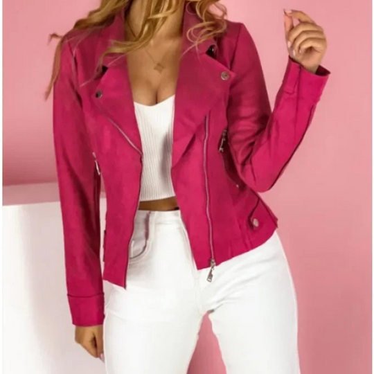 Heidi-Mode | Damen Lederjacke mit Umgeschlagenem Kragen