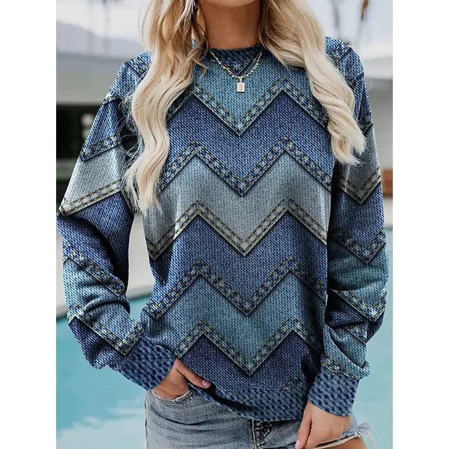Druck Pullover Sweatshirt