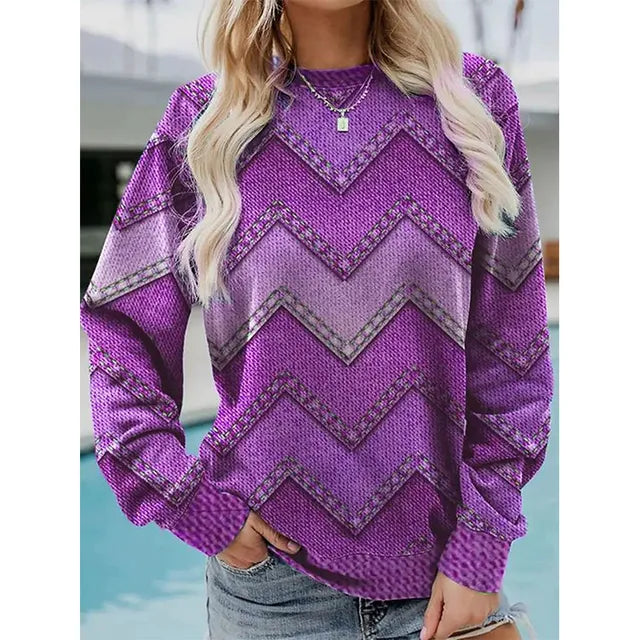 Druck Pullover Sweatshirt