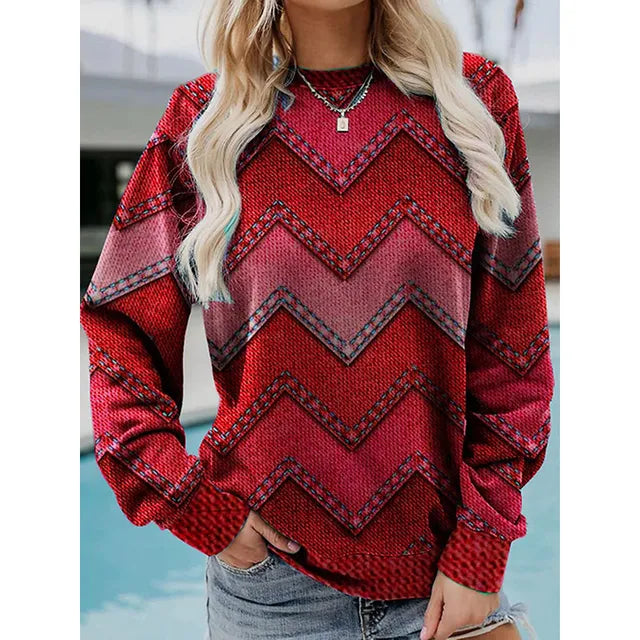 Druck Pullover Sweatshirt