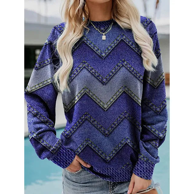 Druck Pullover Sweatshirt