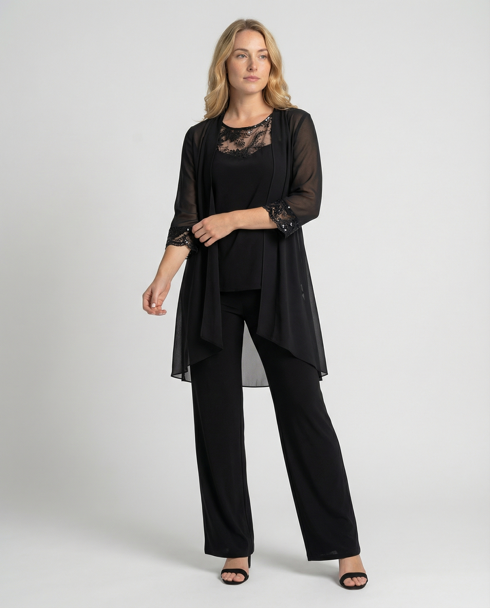 Damen Dreiteiliges Business-Set mit Blazer, Weste & Hose | Heidi-Mode