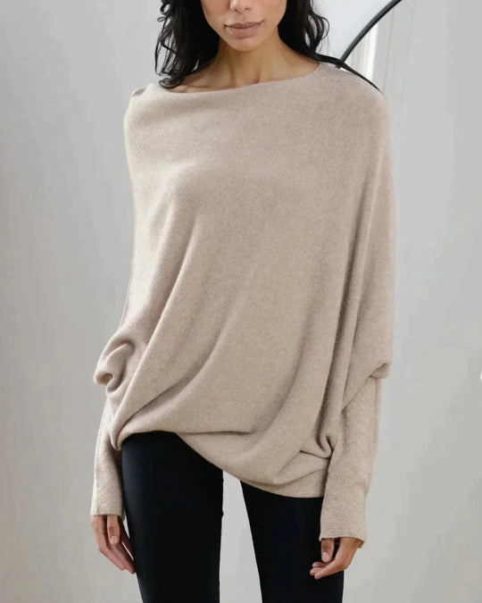 Heidi-Mode | Asymmetrisch Drapierter Pullover