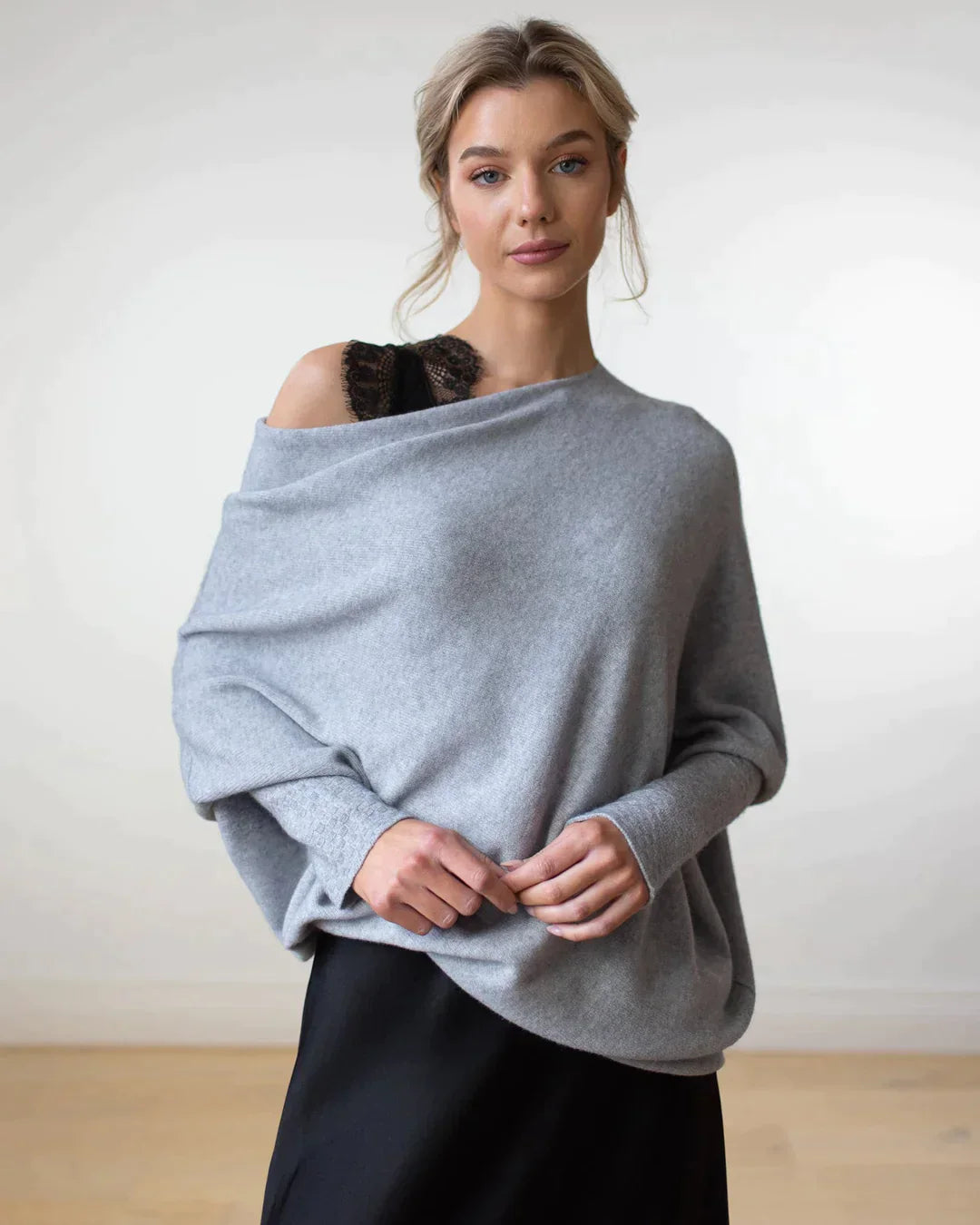 Heidi-Mode | Asymmetrisch Drapierter Pullover