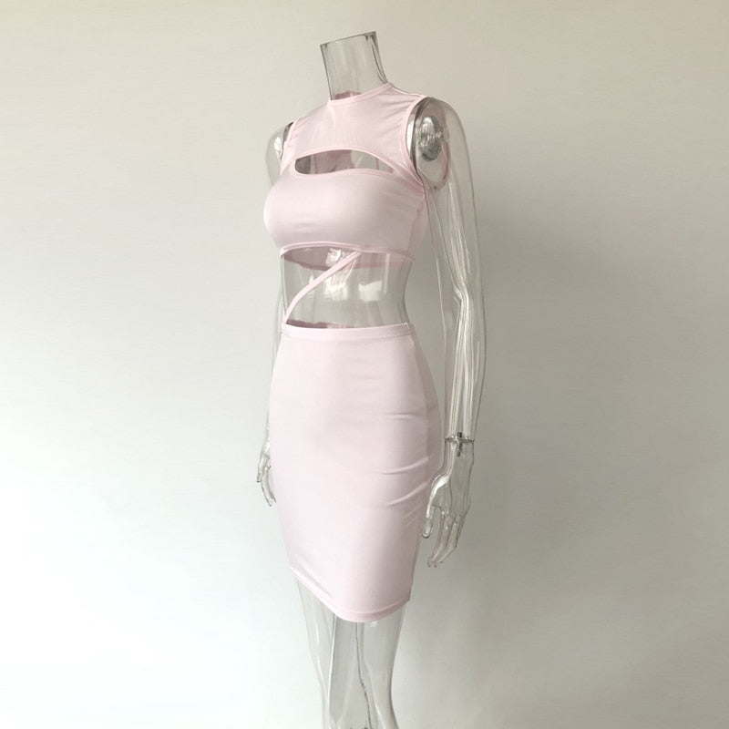Heidi-Mode | Hollow Chest Bauchband Bodycon Kleid
