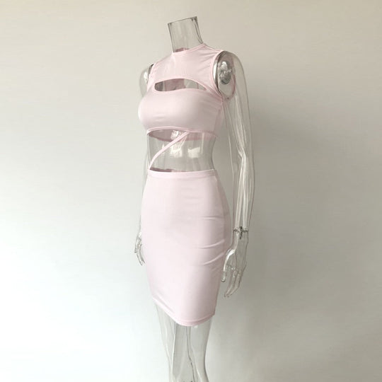 Heidi-Mode | Hollow Chest Bauchband Bodycon Kleid
