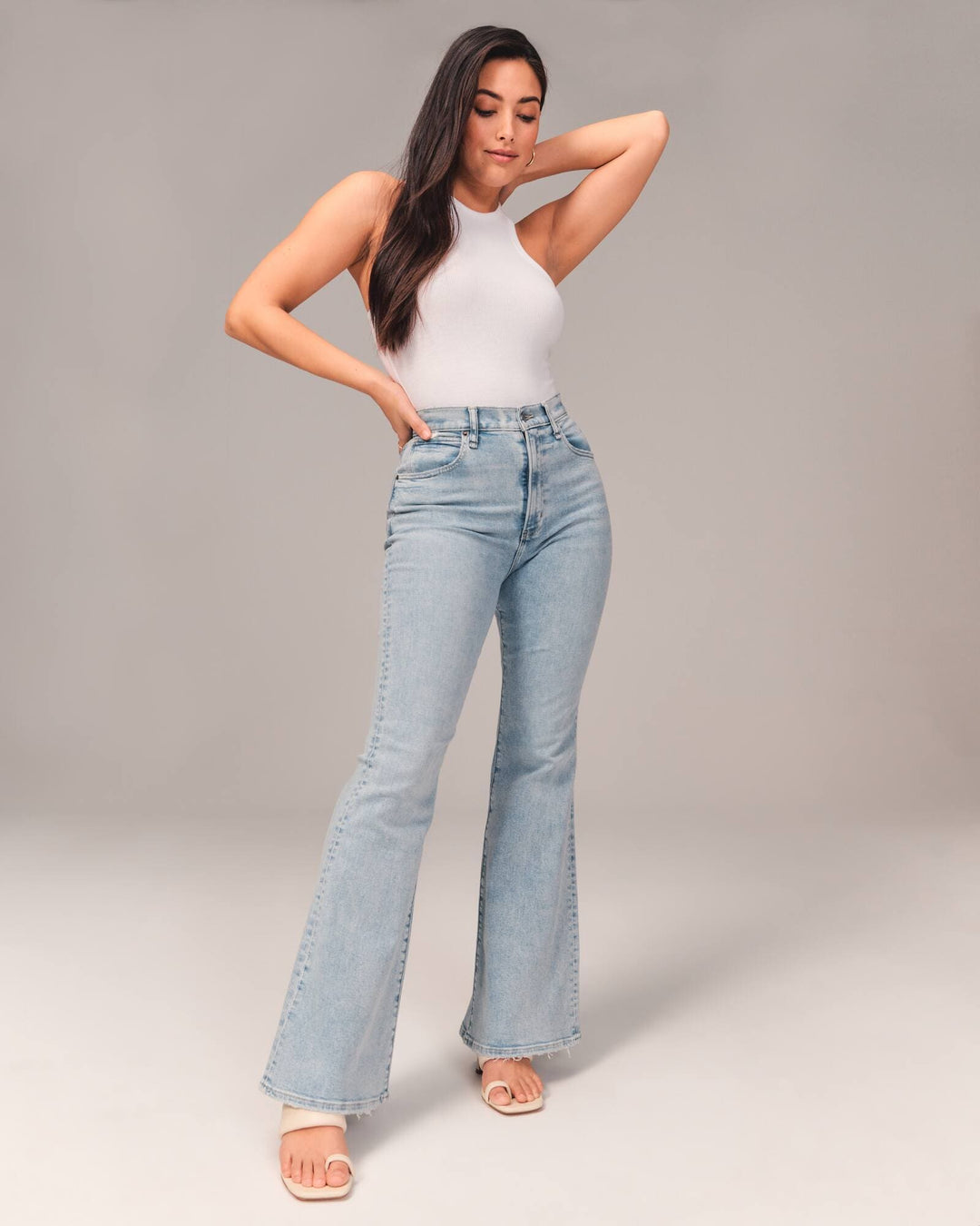 Damen High-Waist Bootcut-Jeans